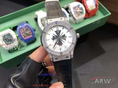 Perfect Replica Hublot Classic Fusion Shawn Carter Limited Edition 45mm Watch - Diamond Case White Dial